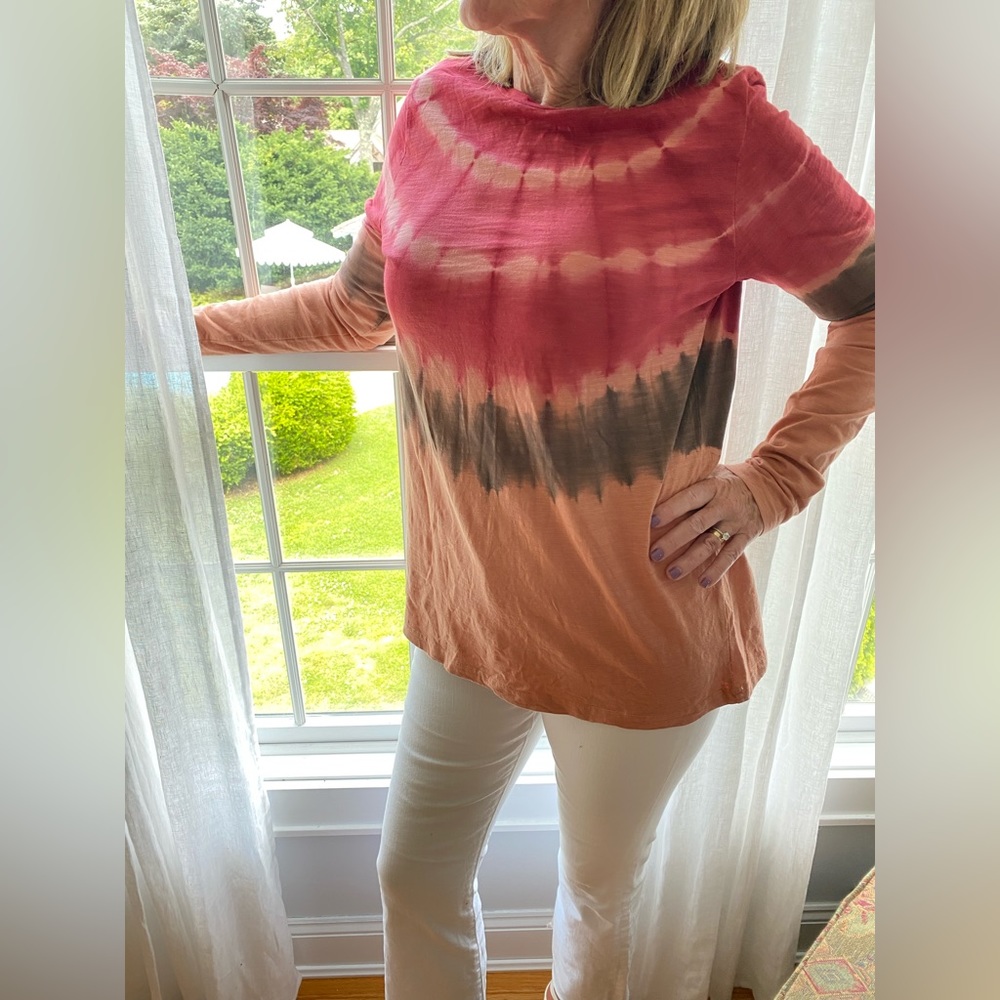 NWT Pink and Brown Tye Dye Long Sleeve Top